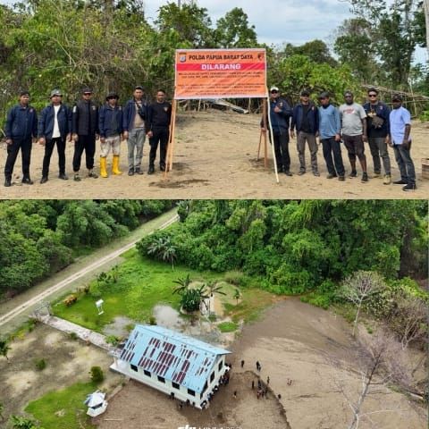 Polisi Segel Dua Lokasi PETI di Kwoor Tambrauw, Amankan Mesin Alkon dan Dompeng