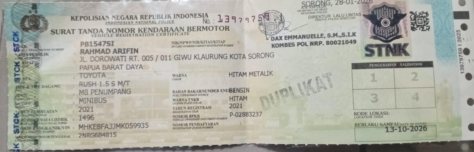 Pengumuman! BPKB Hilang